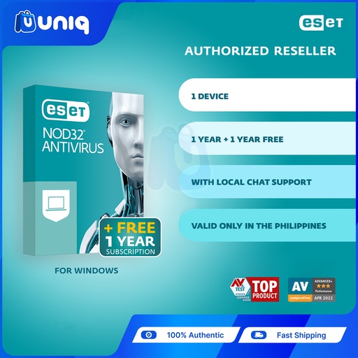 [ESET-05] ESET NOD32 Antivirus with 2 Years Subscription for 1 Device (Key Card) for your PC or Laptop