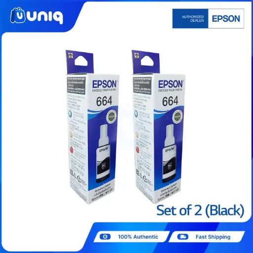 [Ink-46_SetOf2] Epson T6641 (Black) 70ml Original Ink Bottle ~Set of 2