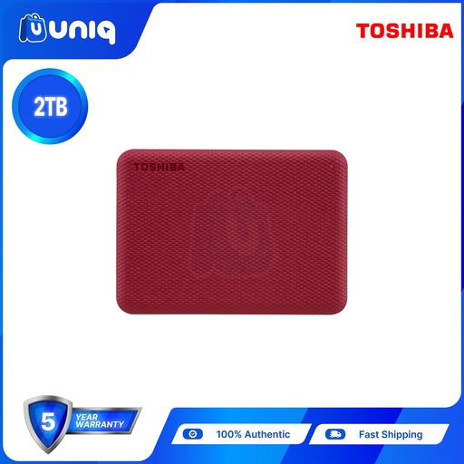 [Ext HDD-18B_Red] Toshiba Canvio Advance 2TB (Red) Portable Hard Drive (Modern Design)
