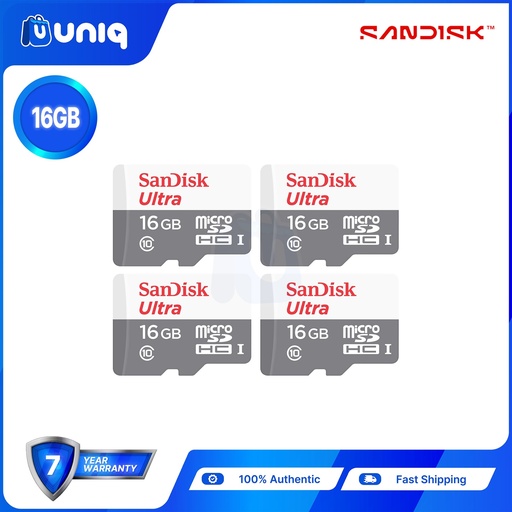 [Memory Card-15A_Set4] Sandisk Ultra microSD UHS-I Card ~ 16GB (SDSQUNS) - SET of  4