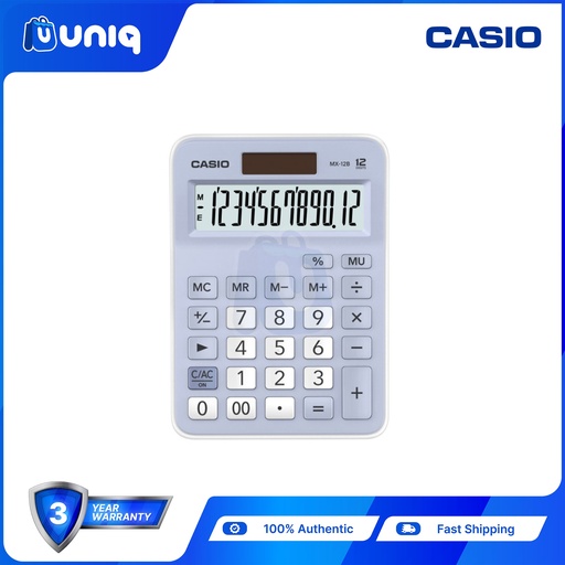 [Casio-027_Blue] Casio MX-12B-LB (Blue) Practical Calculator