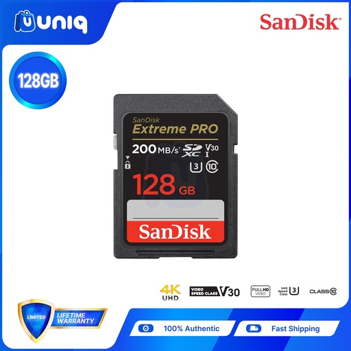 [Memory Card-52_128] Sandisk Extreme PRO SD Card UHS-I ~ 128GB (SDSDXXD)
