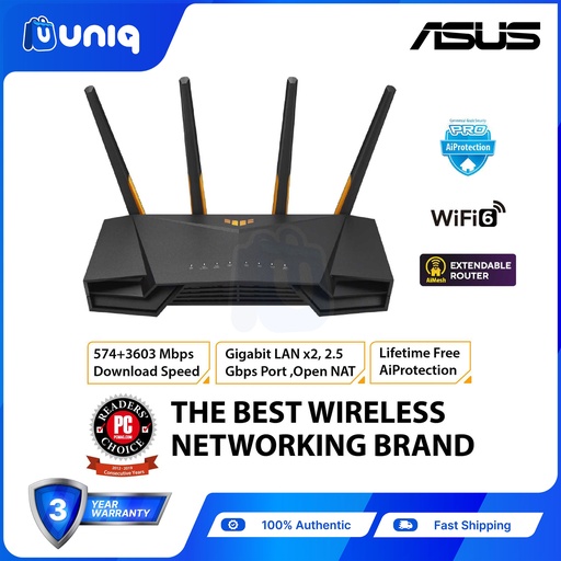 [ASUS-107D] SALE!!! ASUS TUF Gaming AX4200 Dual Band WiFi 6 Gaming Router