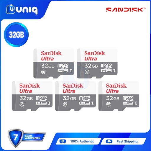 [Memory Card-15B_Set5] Sandisk Ultra microSD UHS-I Card ~ 32GB (SDSQUNR) - SET of 5