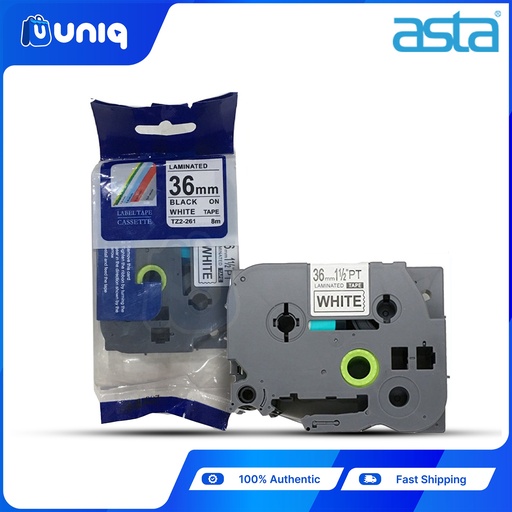 [ASTA Label Casette_08] ASTA TZ-261 Label Tapes for Brother P-touch Label Printer 36mm (Black on White)