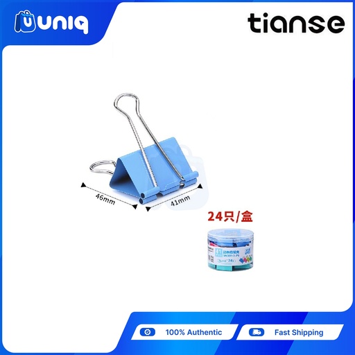 [Tianse-40] TIANSE 2202 Assorted Color Binder Clips 41mm 24pcs/box