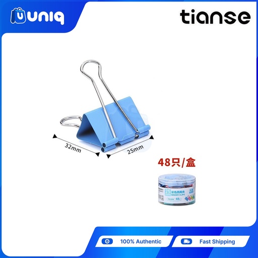 [Tianse-38] TIANSE 2204 Assorted Color Metal Binder Clips 25mm 48pcs/box