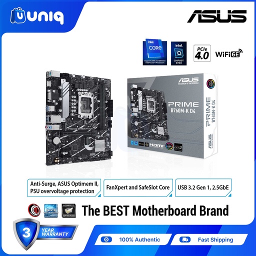 [ASUS MB-02B] SALE!!! ASUS Prime B760M-K D4 Micro-ATX Motherboard