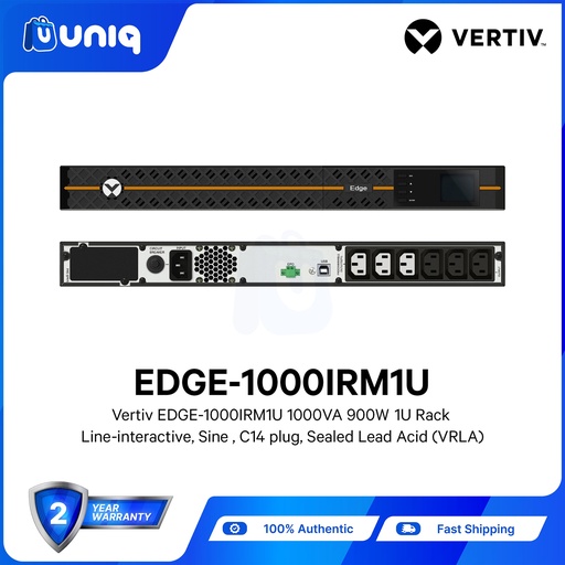 [PSU-03L_EdgeB] Vertiv™ Liebert® Edge UPS 1,000VA / 900W 1U Rack (EDGE-1000IRM1U)
