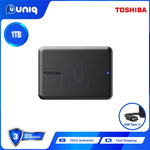 [Ext HDD-17B_P] Toshiba Canvio Partner 1TB USB-C 2.5″ External Hard Drive (HDTB510AKCAB)
