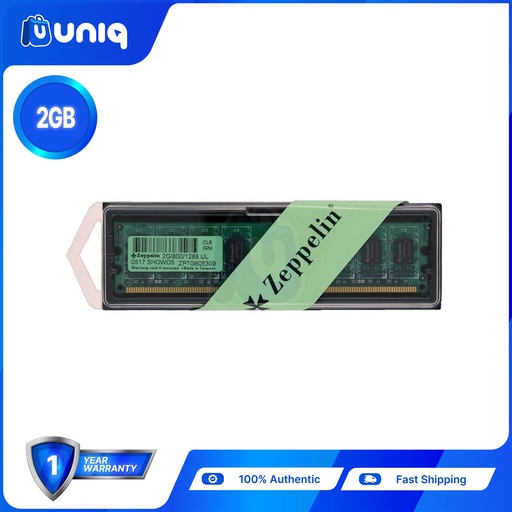 [MEM-01] Zeppelin 2GB PC6400 DDR2 800 CL6 RAM MEMORY FOR DESKTOP