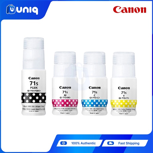 Canon GI-71S Ink Bottle For Pixma G1730, G2730, G3730, G4770 InkJet Printers (70ml Black/ 40ml CMY) ~Choose Your Color