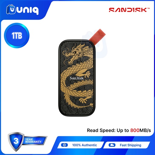 [Portable SSD-32B_Dragon] Sandisk DRAGON EDITION Portable SSD USB 3.2 Type-C ~ 1TB (SDSSDE30-1T00-GD25)