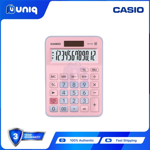 [Casio-027_PKLB] Casio MX-12B-PKLB (Pink Light Blue) Practical Calculator