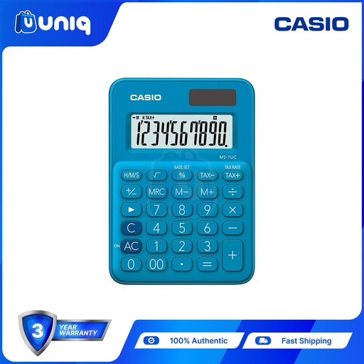 [Casio-040_Blue] Casio MS-7UC-BU (Blue) Mini Desk Type Calculator