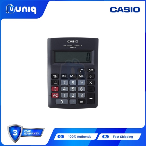 [Casio-041_Black] Casio MW-5V-BK Mini Desk Type Calculator