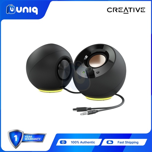 [Creative-09_Black] Creative Pebble SE Black (MF1725) 2.0 USB-C Powered PC Speakers with RGB Lighting