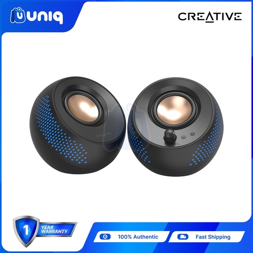 [Creative-10] Creative Pebble X (MF1715) 2.0 USB-C Speakers with Customizable RGB Lighting