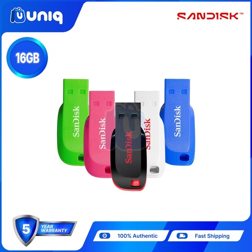 Sandisk Cruzer Blade 16GB USB 2.0 Flash Drive ~ (Choose Your Color)