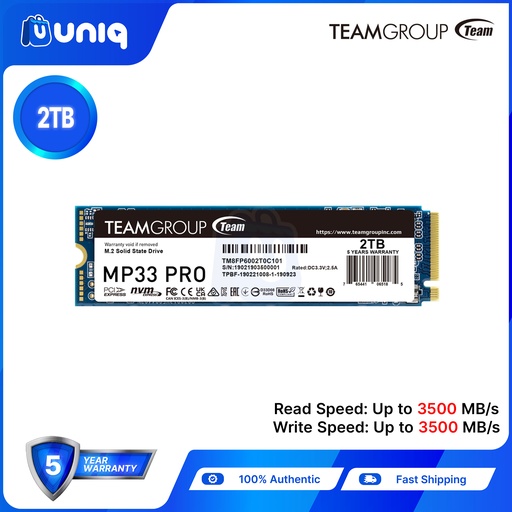 [SSD-Team-MP33Pro_2TB] Team MP33 PRO 2TB M.2 NVMe Gen3x4 Internal SSD