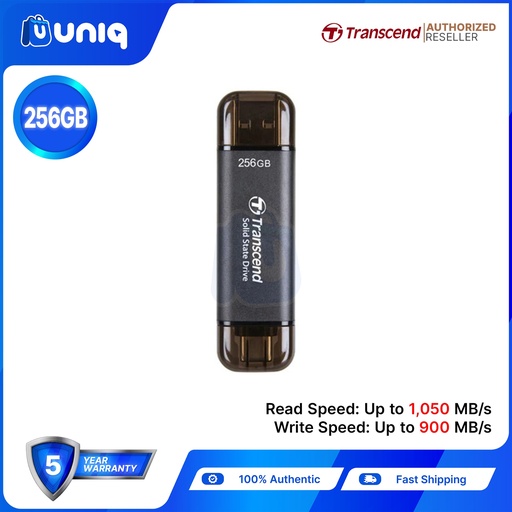 [Portable SSD-40_310C_256] Transcend ESD310C 256GB Dual USB Portable SSD (TS256GESD310C)
