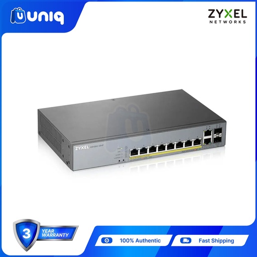 [Zyxel-001] Zyxel GS1350-12HP 8-Port Gigabit PoE+ L2 Web Managed Switch