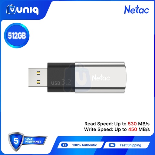 [Netac-06_512] Netac US2 512GB USB 3.2 Gen 2 Solid State Flash Drive