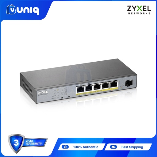 [Zyxel-002] Zyxel GS1350-6HP 5-Port Gigabit PoE+ L2 Web Managed Switch