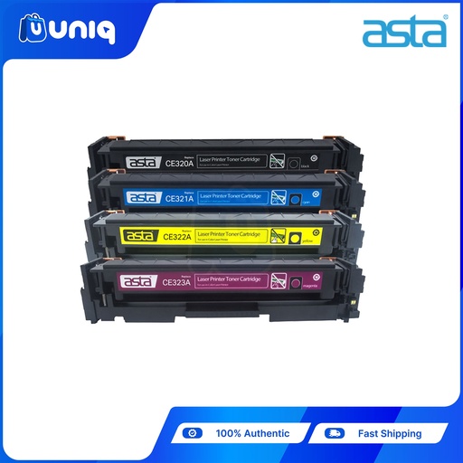 [ASTA Toner-40_BCMY] ASTA CE320A,CE321A,CE322A,CE323A Compatible Toner Cartridge for HP Laserjet Pro Printers (BCYM)