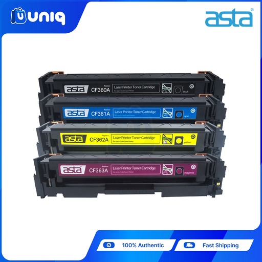 [ASTA Toner-42_BCMY] ASTA CF360A,CF361A,CF362A,CF363A Compatible Toner Cartridge for HP Color LaserJet Enterprise Printers (BCYM)