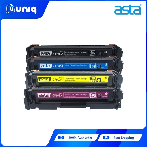 [ASTA Toner-65_BCMY] ASTA CF500A,CF501A,CF502A,CF503A Compatible Toner Cartridge for HP Color LaserJet Pro Printer (BCYM)