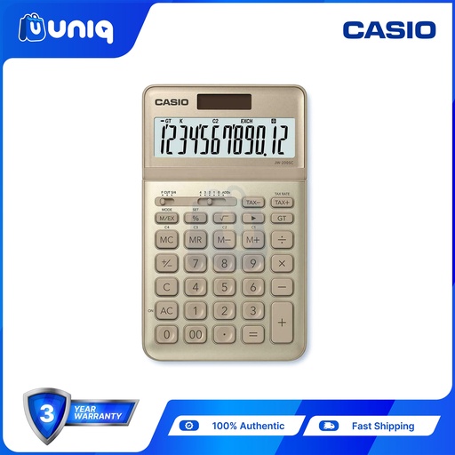 [Casio-017_Gold] Casio JW-200SC-GD (Gold) Stylish Calculator