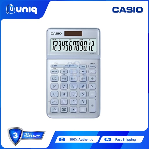 [Casio-017] Casio JW-200SC-BU (Blue) Stylish Calculator