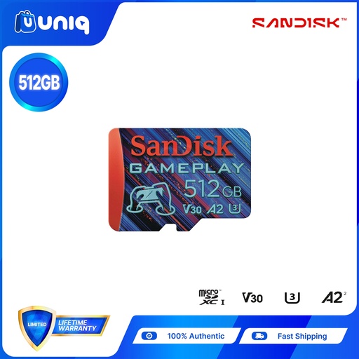 [Memory Card-53_GamePlay_512] Sandisk GamePlay microSD Card for Mobile and Handheld Console Gaming ~ 512GB (SDSQXAV-512G-GN6XN)