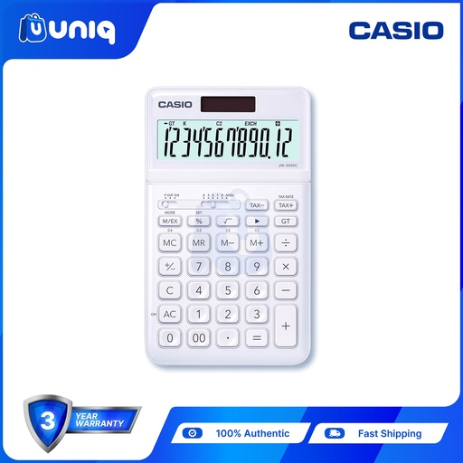[Casio-017_White] Casio JW-200SC-WE (White) Stylish Calculator