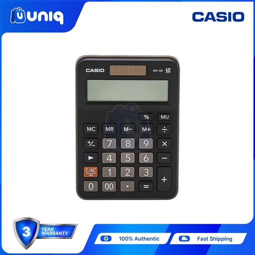 [Casio-027] Casio MX-12B-BK Practical Calculator