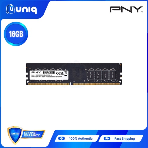 [MEM-32U16_3200] PNY Performance 16GB DDR4 3200MHz PC4-25600 Desktop Memory (MD16GSD43200-TB)