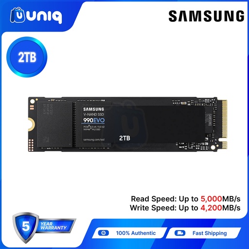 [SSD-69_2TB_EVO] Samsung 990 EVO 2TB PCIe 4.0 NVMe M.2 Internal SSD (MZ-V9E2T0BW)