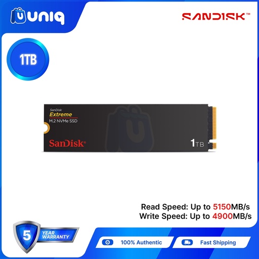 [SSD-76_1TB] Sandisk Extreme M.2 NVMe PCIe Gen 4.0 Internal SSD ~ 1TB (SDSSDX3N)