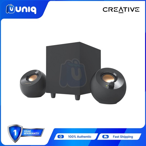 [Creative-02_Black] Creative Pebble Plus (MF0480) 2.1 USB Desktop Speakers with Subwoofer