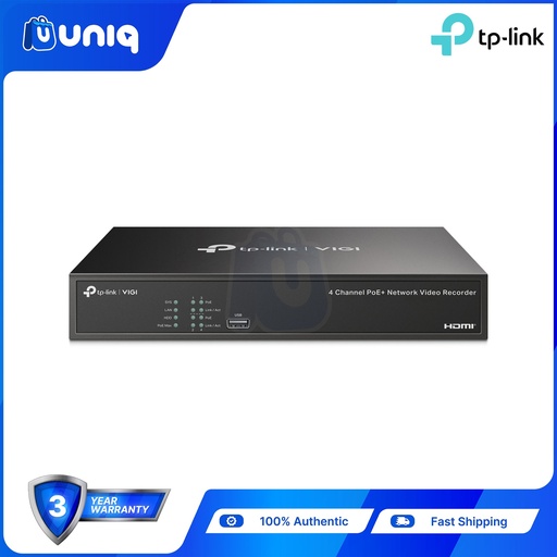 [VIGI NVR1004H-4P] TP-Link VIGI NVR1004H-4P 4 Channel PoE+ Network Video Recorder