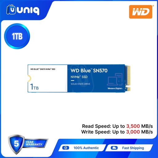 [SSD-66B] WD Blue SN570 1TB (WDS100T3B0C) Internal SSD NVMe