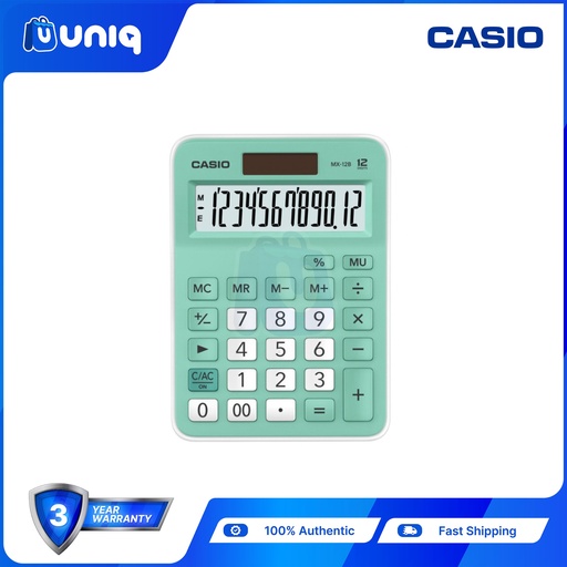 [Casio-027_Green] Casio MX-12B-GN (Green) Practical Calculator