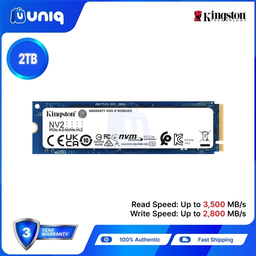 [SSD-63V2D] Kingston NV2 2TB PCIe 4.0 NVMe SSD (SNV2S/2000G)