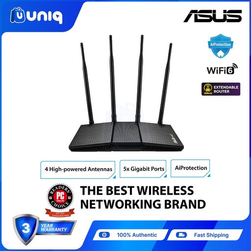 [ASUS-107B] SALE!!! ASUS RT-AX1800HP AX1800 Dual Band WiFi 6 Router