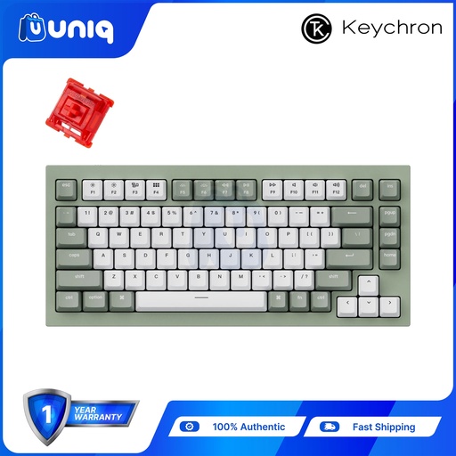 [Keychron-09Green_Red] Keychron Q1-L1 Custom Mechanical Keyboard (Red Switch)