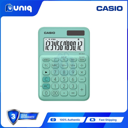 [Casio-025_Green] Casio MS-20UC-GN (Green) Mini Desk Type Calculator