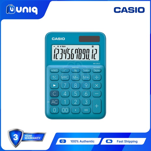 [Casio-025_Blue] Casio MS-20UC-BU (Blue) Mini Desk Type Calculator