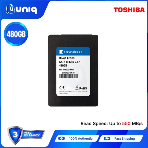 [SSD-44C] SALE!!! Toshiba Dynabook Boost AE100 480GB SATA III 2.5" SSD (OA1203-PHFS)