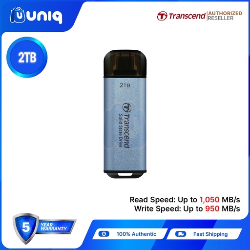 [Portable SSD-40_300C_2TB] Transcend ESD300C 2TB Type-C Portable SSD (TS2TESD300C)